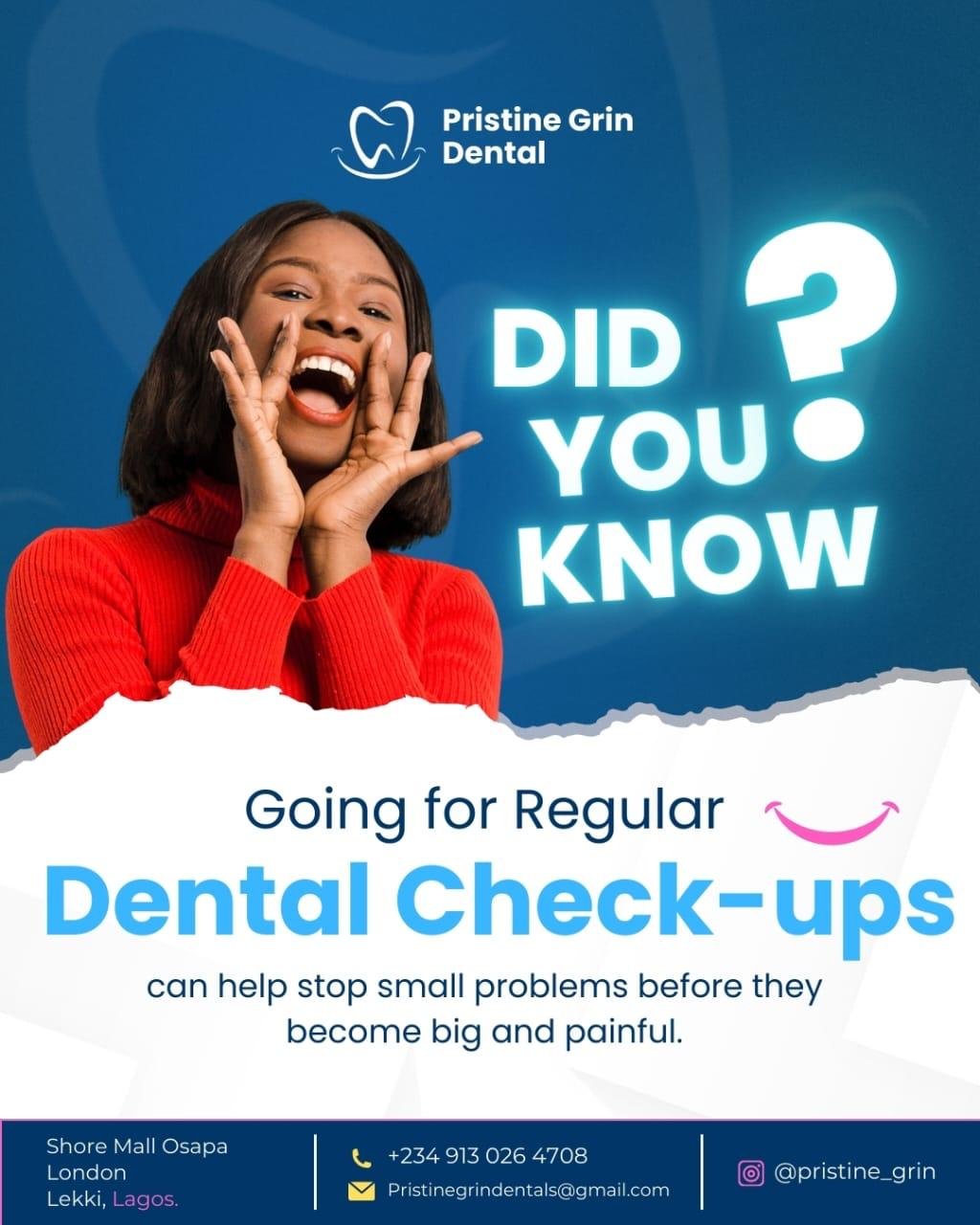Regular dental check-ups stop small problems becoming painful ones